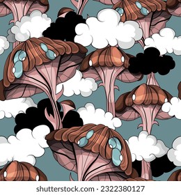 Seamless botanical pattern. Different herbs and flowers, hand-drawn. Vintage vector illustration of flowers. Colorful banner. An idea for wallpaper and textiles. Linear drawing. Rustic style.