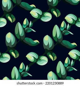 Seamless botanical pattern with eucalyptus