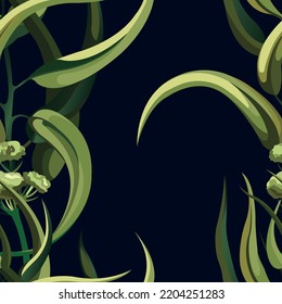 Seamless botanical pattern with eucalyptus leaf