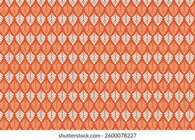 A seamless botanical pattern featuring elegant, stylized leaf motifs arranged symmetrically. Ideal for textiles, wallpapers, packaging, branding, stationery, digital backgrounds, and decor.