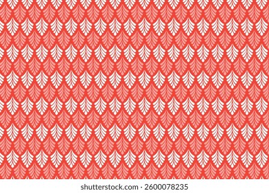 A seamless botanical pattern featuring elegant, stylized leaf motifs arranged symmetrically. Ideal for textiles, wallpapers, packaging, branding, stationery, digital backgrounds, and decor.