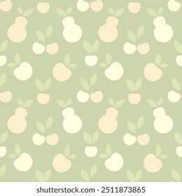 Padrão botânico contínuo com ilustração de vetor de frutas 