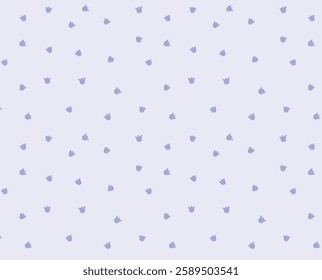 Seamless botanical pattern with Green Leaves and Tiny Blue Flowers. Hand-drawn delicate floral ornament for textile, wallpaper, wrapping. Flat minimal botanical vector illustration.