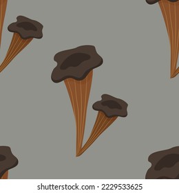 Seamless botanical pattern. Ingredients for the potion. Vector illustrations of plants, mushrooms for books, games. Vintage vector botanical illustration. Set. Autumn. Drawing engraving sketch retro.