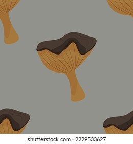 Seamless botanical pattern. Ingredients for the potion. Vector illustrations of plants, mushrooms for books, games. Vintage vector botanical illustration. Set. Autumn. Drawing engraving sketch retro.