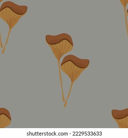 Seamless botanical pattern. Ingredients for the potion. Vector illustrations of plants, mushrooms for books, games. Vintage vector botanical illustration. Set. Autumn. Drawing engraving sketch retro.
