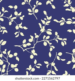 Seamless botanical pattern of Japanese elements,