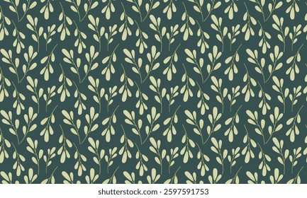 Seamless Botanical Pattern with Leafy Branches