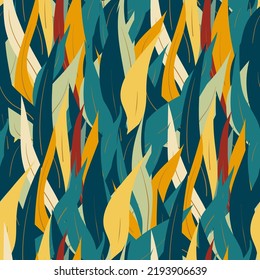 Seamless botanical pattern with leaves