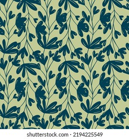 Seamless botanical pattern with leaves