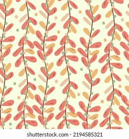Seamless botanical pattern with leaves