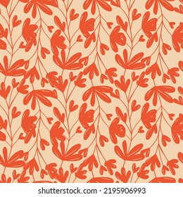 Seamless botanical pattern with leaves