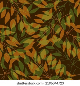 Seamless botanical pattern with leaves