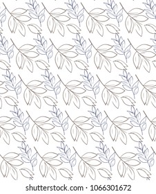 Seamless botanical pattern of leaves, calm natural colors. suitable for printing, backgrounds, printing, fabrics, etc.