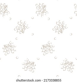 seamless botanical pattern of painted oriental motifs