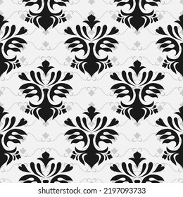 seamless botanical pattern of painted oriental motifs