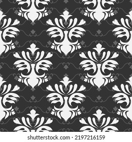 seamless botanical pattern of painted oriental motifs