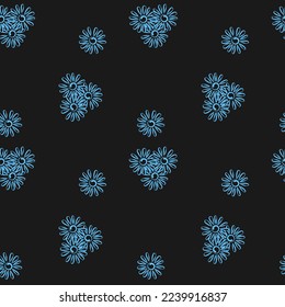 seamless botanical pattern of painted oriental motifs
