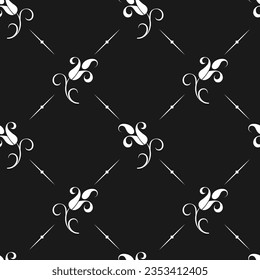 seamless botanical pattern of painted oriental motifs