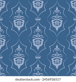 seamless botanical pattern of painted oriental motifs 