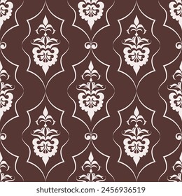 seamless botanical pattern of painted oriental motifs 