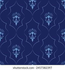 seamless botanical pattern of painted oriental motifs 