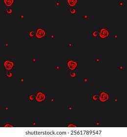 seamless botanical pattern of painted oriental motifs 