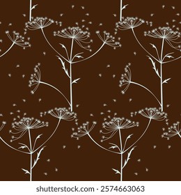 seamless botanical pattern of painted oriental motifs 