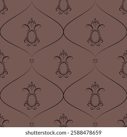 seamless botanical pattern of painted oriental motifs 