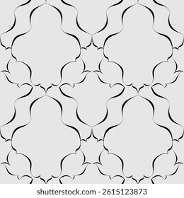 seamless botanical pattern of painted oriental motifs