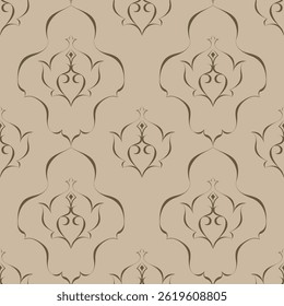 seamless botanical pattern of painted oriental motifs 