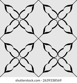seamless botanical pattern of painted oriental motifs 