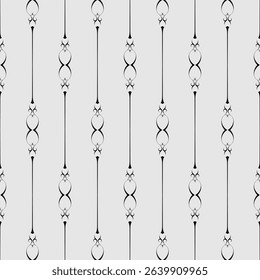 seamless botanical pattern of painted oriental motifs 