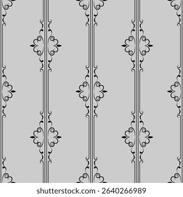 seamless botanical pattern of painted oriental motifs 