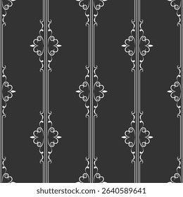 seamless botanical pattern of painted oriental motifs 