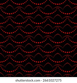 seamless botanical pattern of painted oriental motifs 