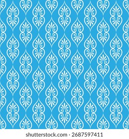 seamless botanical pattern of painted oriental motifs