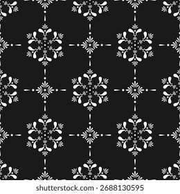 seamless botanical pattern of painted oriental motifs 
