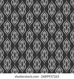 seamless botanical pattern of painted oriental motifs