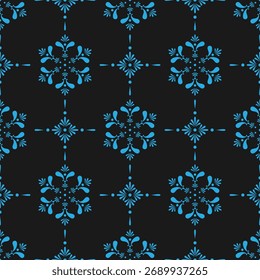 seamless botanical pattern of painted oriental motifs 