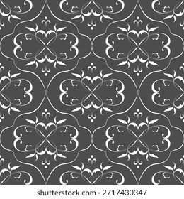 seamless botanical pattern of painted oriental motifs 