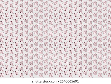 Seamless botanical pattern with pink twigs and leaves, natural floral background for fabric or wallpaper