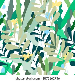 Patrón botánico sin foco. ilustración tropical