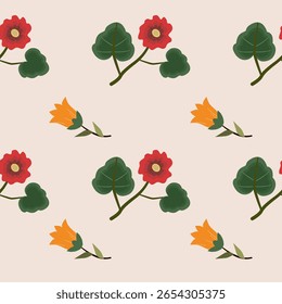 Seamless Botanical Pattern  Vector Art, Floral and Graphics
