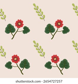 Seamless Botanical Pattern  Vector Art, Floral and Graphics
