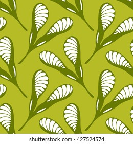 Seamless botanical pattern. Vector illustration. Floral hand drawn elements.