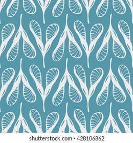 Seamless botanical pattern. Vector illustration. Floral hand drawn elements.