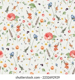 Seamless Botanical Vector pattern background