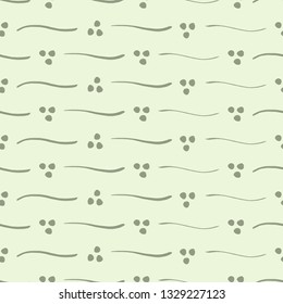 Seamless botanical vector pattern in soft green colors. Ideal for backgrounds or textiles. 