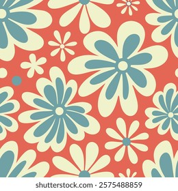 Seamless botanical wildflowers pattern. Abstract botany flowers background. style for fabric, banners, wallpaper